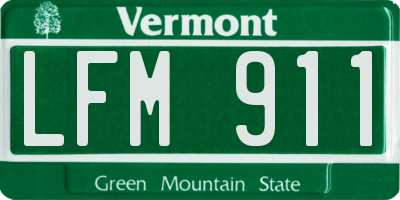 VT license plate LFM911