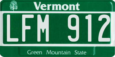 VT license plate LFM912