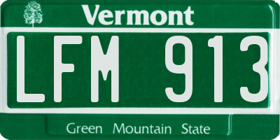 VT license plate LFM913