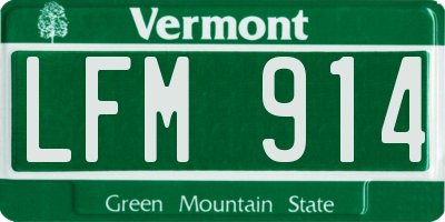 VT license plate LFM914