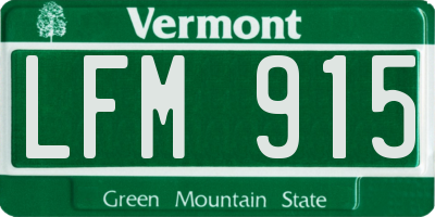 VT license plate LFM915