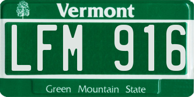 VT license plate LFM916
