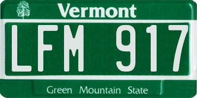 VT license plate LFM917