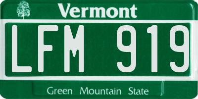 VT license plate LFM919