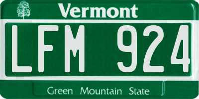 VT license plate LFM924
