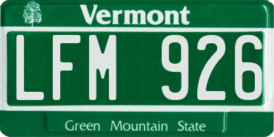 VT license plate LFM926
