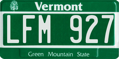 VT license plate LFM927
