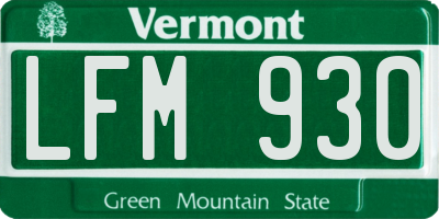 VT license plate LFM930