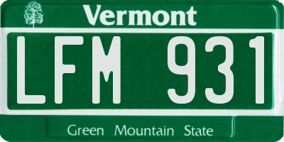 VT license plate LFM931