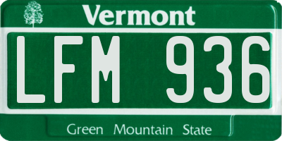 VT license plate LFM936