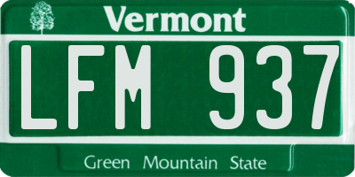 VT license plate LFM937