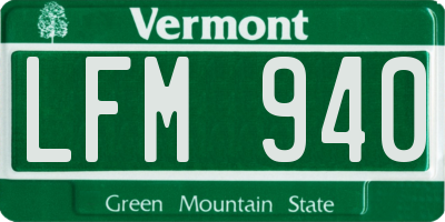 VT license plate LFM940