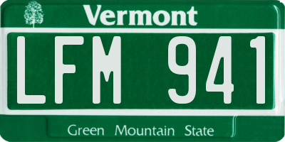 VT license plate LFM941