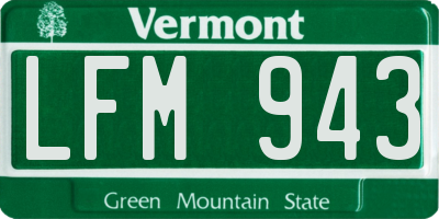 VT license plate LFM943