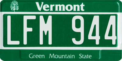 VT license plate LFM944