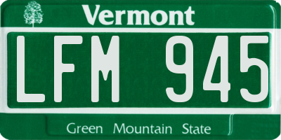 VT license plate LFM945