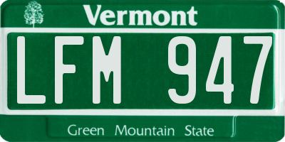 VT license plate LFM947