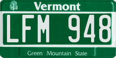 VT license plate LFM948