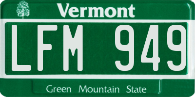VT license plate LFM949