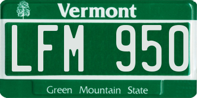 VT license plate LFM950