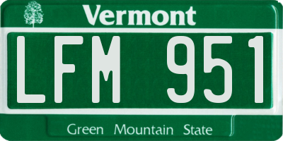 VT license plate LFM951