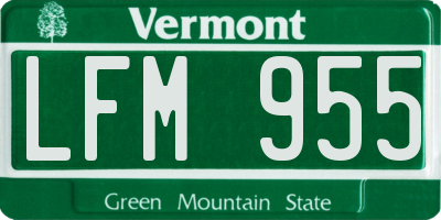 VT license plate LFM955