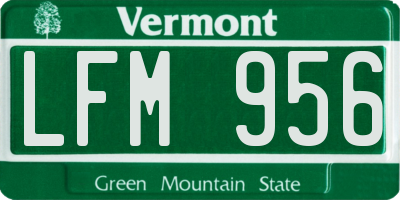VT license plate LFM956