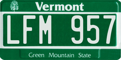 VT license plate LFM957
