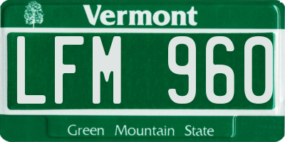 VT license plate LFM960