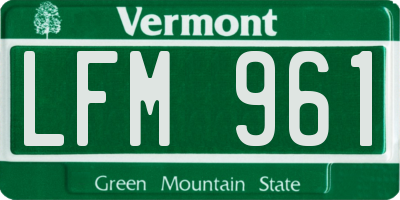 VT license plate LFM961