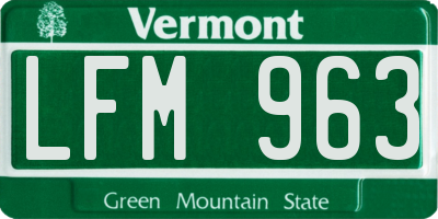 VT license plate LFM963