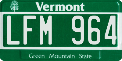 VT license plate LFM964
