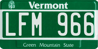 VT license plate LFM966