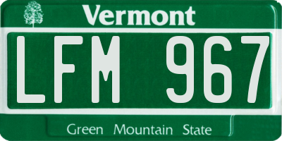 VT license plate LFM967