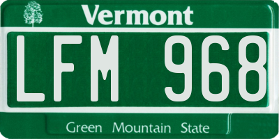 VT license plate LFM968
