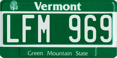 VT license plate LFM969