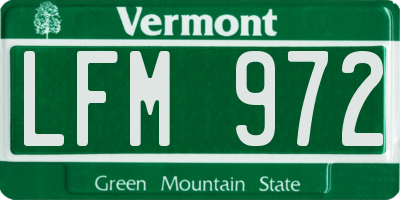 VT license plate LFM972