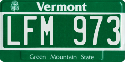 VT license plate LFM973