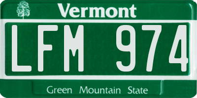 VT license plate LFM974