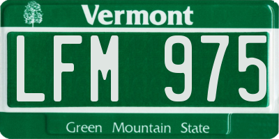 VT license plate LFM975