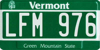 VT license plate LFM976