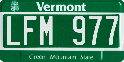 VT license plate LFM977