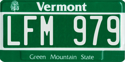 VT license plate LFM979
