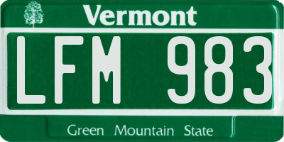 VT license plate LFM983