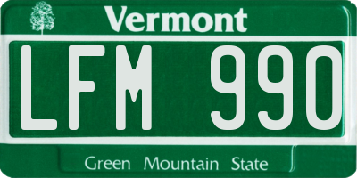 VT license plate LFM990