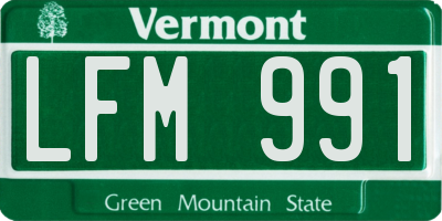VT license plate LFM991
