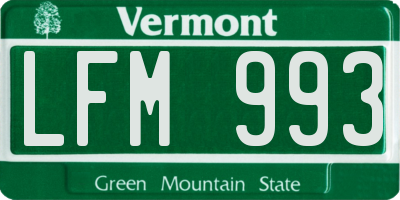 VT license plate LFM993