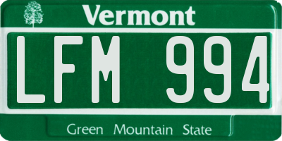 VT license plate LFM994