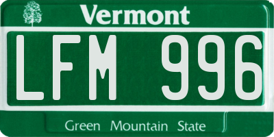 VT license plate LFM996