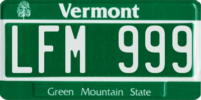 VT license plate LFM999